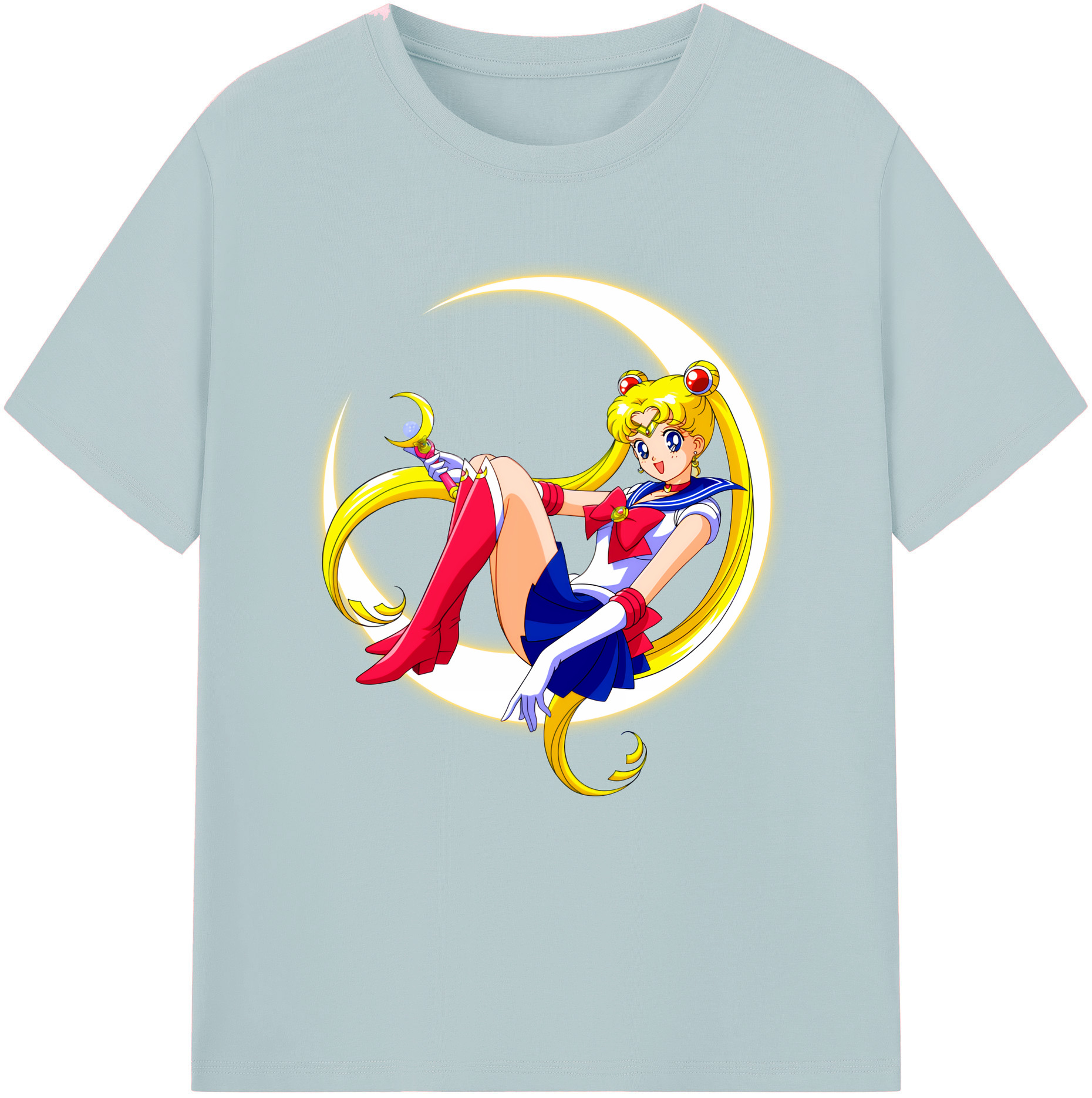 （画像用） 美少女戦士セーラームーン 月野 うさぎ つきの うさぎ Sailor Moon Tsukino Usagi 綿100％半袖Tシャツ（フロントプリント）
